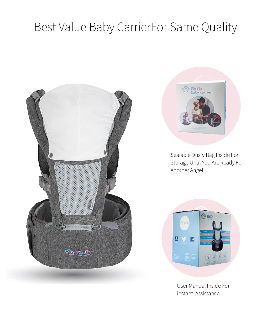 Baby carrier with hipseat